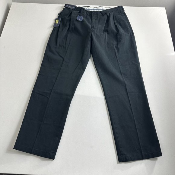 Polo Ralph Lauren Classic-fit Pleated Chino‎ Pants Mens Size 38x32 Black Preppy - Picture 1 of 8